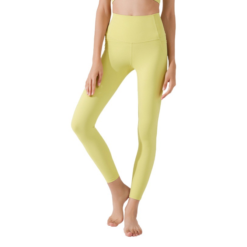 Pantalones finos de cintura de bolsillo pantalones de yoga desnudos Levantamiento de cadera de cintura alta para mujer corriendo Pantalones deportivos ajustados Pilates Fitness pantalones primavera y verano