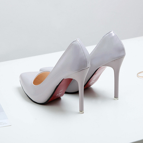 Stiletto High Heels 2024 New French Girl Work Interview Fine Heel Professional Women's Single Shoes Sexy Red Wedding Shoes