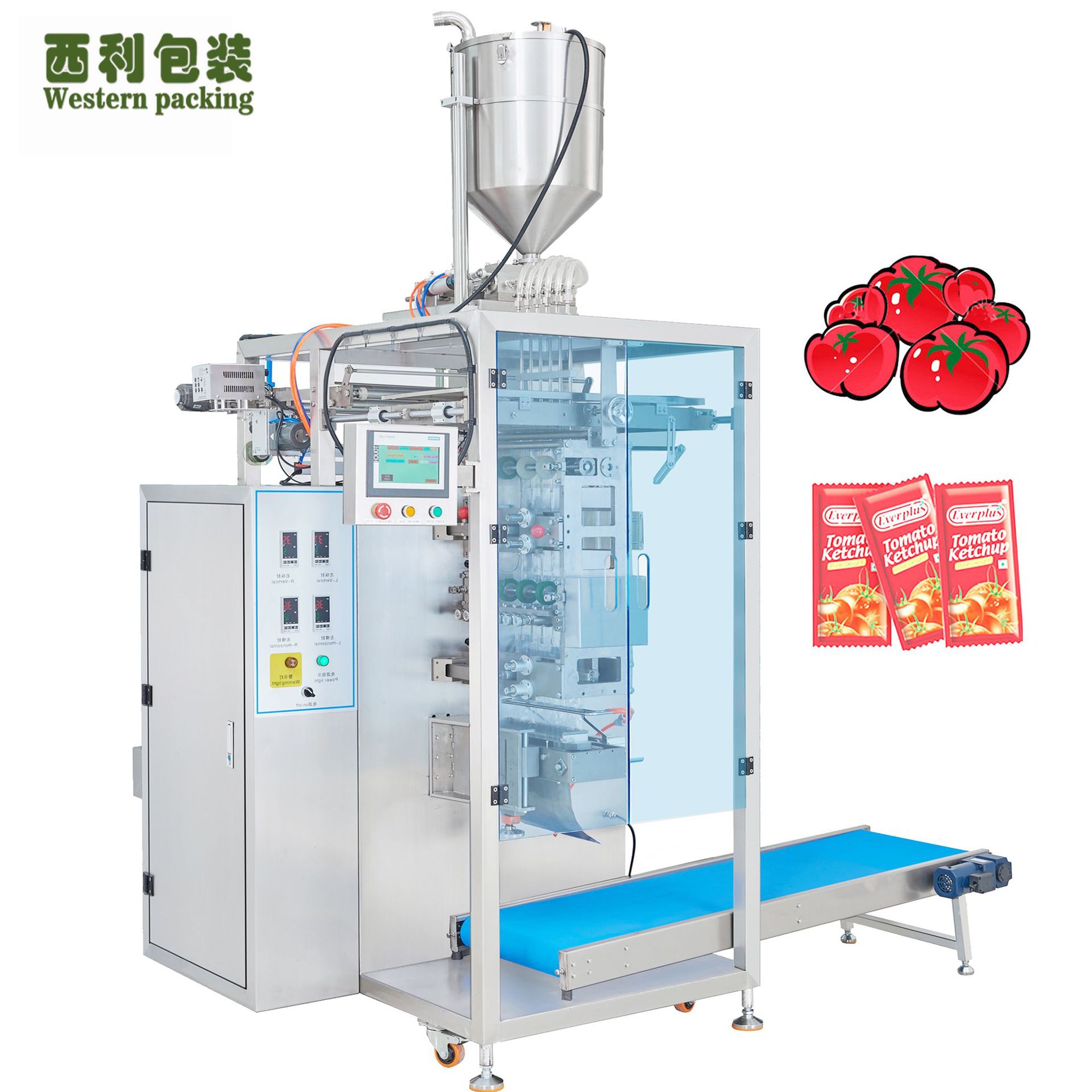 多列四边封番茄酱包装机芥末包装机多列蜂蜜包装机酱料包装机