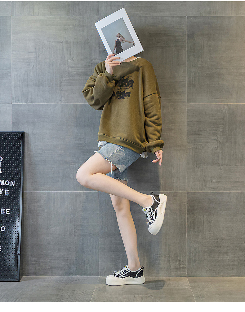 Giày sneaker nữ chunky đế dày mũi tròn phong cách Pháp — M2569 màu be, M2569 màu đen chi tiết 15