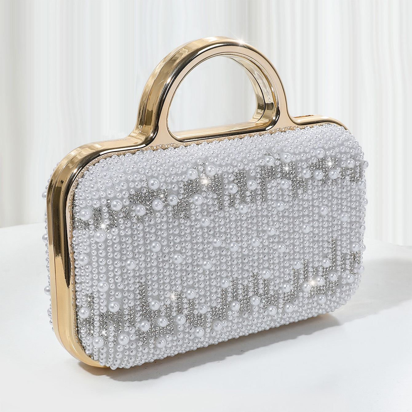 Elegante Smaragdgrüne Abendtasche Mit Blumenmuster Und Gold_voghion.com