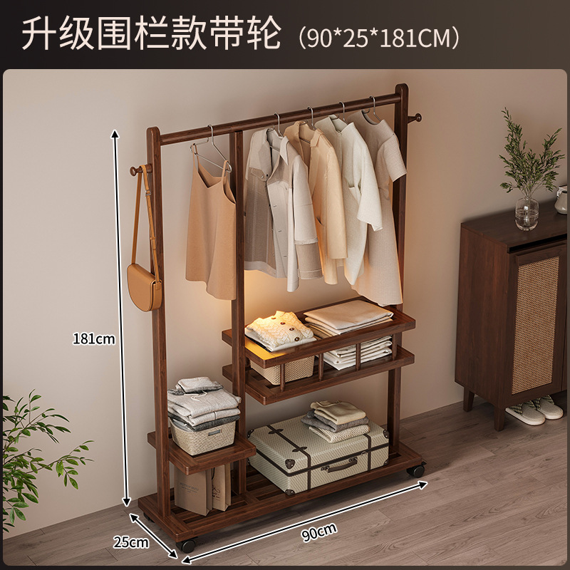 Estante de almacenamiento de ropa vertical multifuncional para el hogar, estante de almacenamiento abierto para el piso del dormitorio