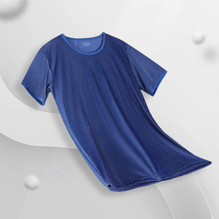 Summer Ice Silk Traceless Men's Short-sleeved Solid Color Round Neck Half-sleeved T-shirt Summer Thin Top Base Slim-fit Underwear
