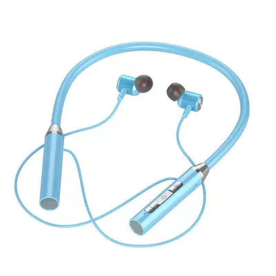 Motorcycle Helmet Headset, Wireless Bluetooth earphones, sports - standard-blue-20-hours-of-battery-life-regular-neck-strap-package-one