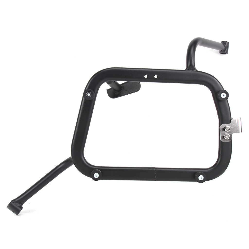 Aplicable a BMW G310GS acero al carbono negro esquivar el marco lateral de escape de escape de la caja lateral desmontable rápido soporte de fijación no destructivo