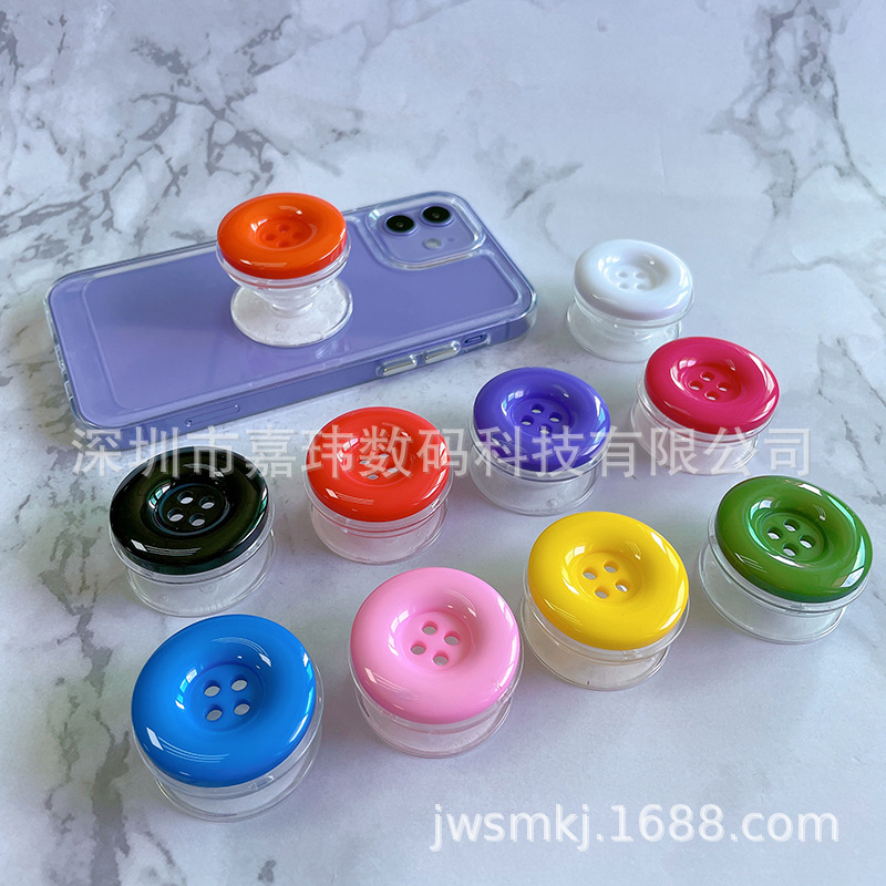 新款时尚糖果色纽扣支架透明气囊支架桌面支架伸缩气囊支架现货