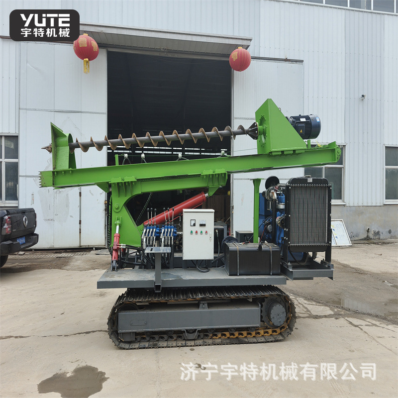 光伏打桩机公路桩基钻孔机钢管桩打压设备履带式液压螺旋钻孔机