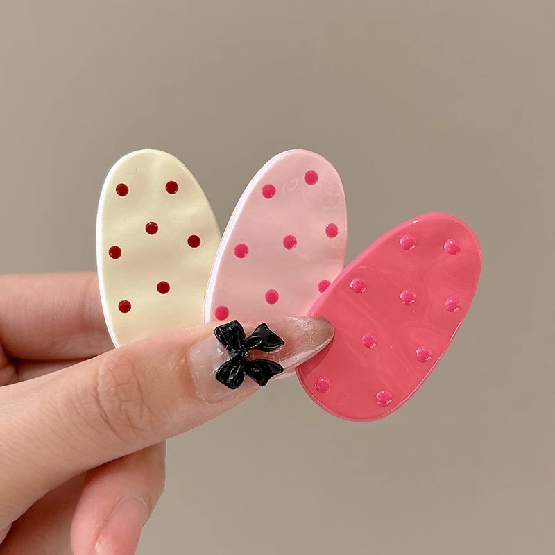 Punto de onda rosa oval clip de cabello para mujeres lindas clip lateral dulce chica pecado clip de cabello de boca de pato clip de cabello tocado