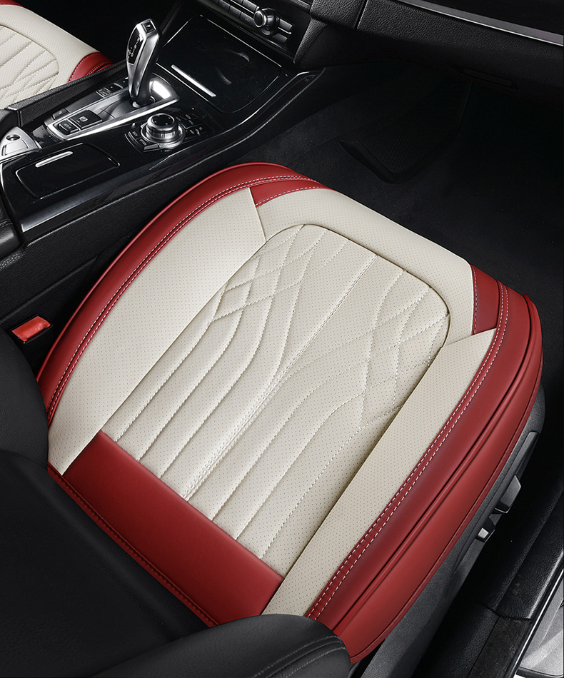 Cross-Border Napa Genuine Leather Small Three-Piece Set Car Seat Cushion Single Seat Cushion Office Backless Interior Accessories Full Cover Seat Cover