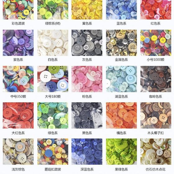 Spot! Round mixed color resin buttons wholesale DIY handmade button painting button flower material bag