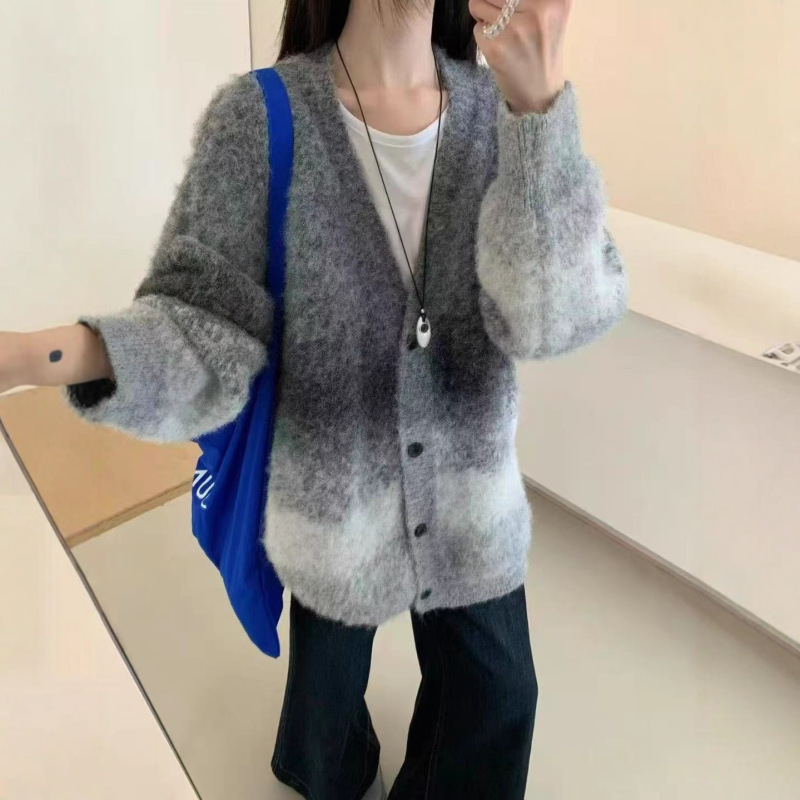 中长款复古法式慵懒风日系上衣设计感小众针织开衫毛衣外套女秋冬|undefined