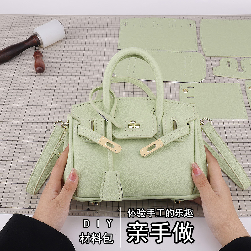 DIY textura avanzada lychee patrón bolso de las mujeres bolsa de material de moda hecha a mano hecha en casa hombro crossbody Bolsa De platino