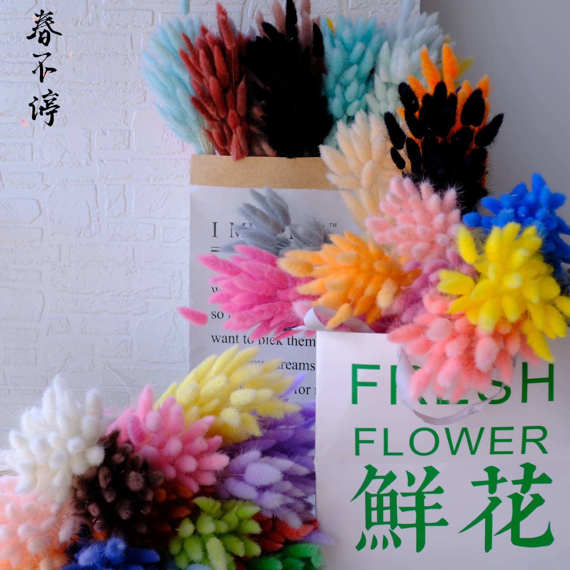 昆明直發兔尾草乾花廠家批發狗尾草乾花永生花小花束家居裝飾擺件