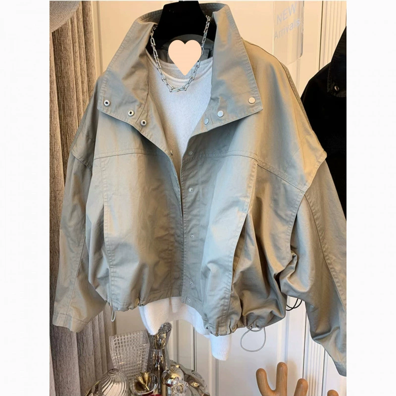 Осеннее trench coat, дизайнерская куртка для отдыха, оверсайз, тренд сезона, для подростков