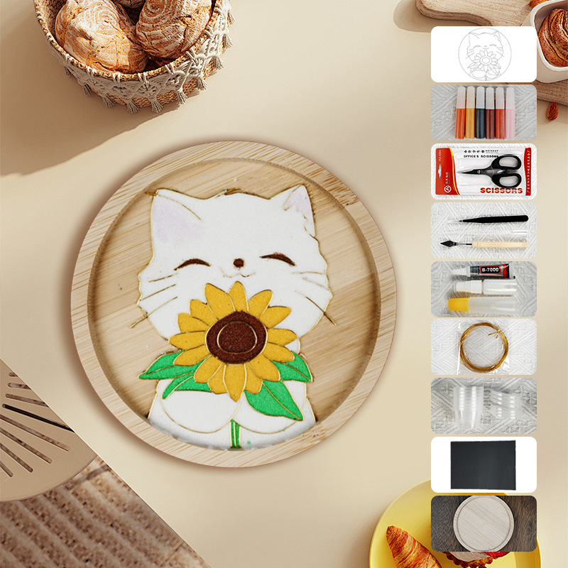 Materiales tradicionales hechos a mano Jintao Landiy pintura de esmalte novatos tazas esteras estudiantes activos cultura cultural inmaterial