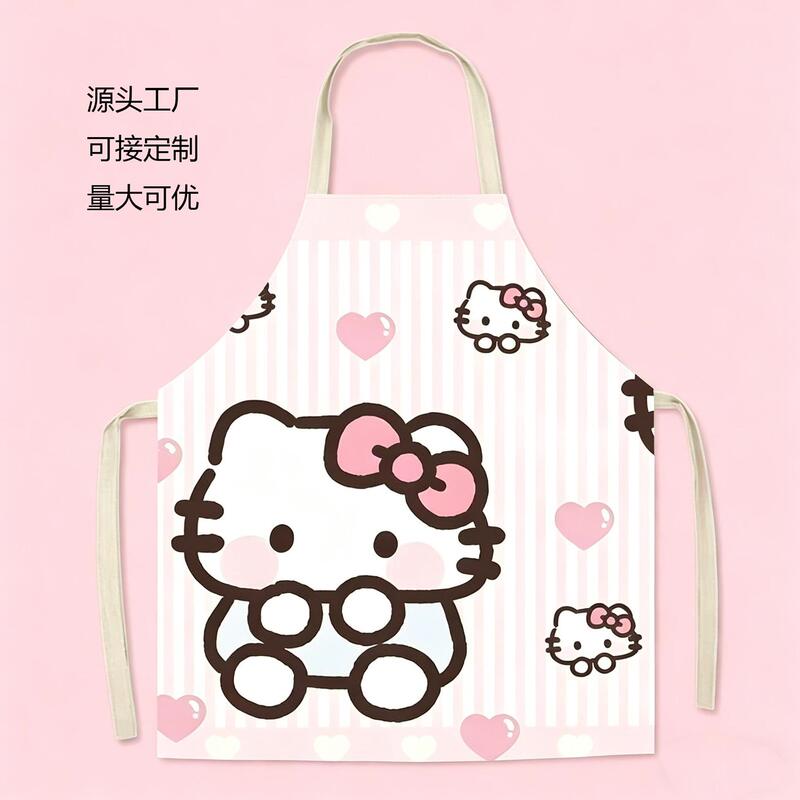 Wholesale aprons, stain-resistant, washable, sleeveless smocks, waterproof and oil-proof, KT cat high-appearance cartoon workwear for home kitchen use Wholesale aprons, stain-resistant, washable, sleeveless smocks, waterproof and oil-proof, KT cat high-appearance cartoon workwear for home kitchen use