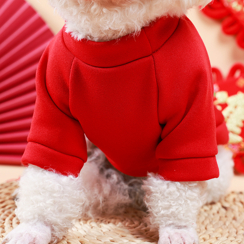 Ropa para gatos y perros Otoño e Invierno Año Nuevo ropa para perros ropa para mascotas perro cálido perro gatito festivo lindo rojo