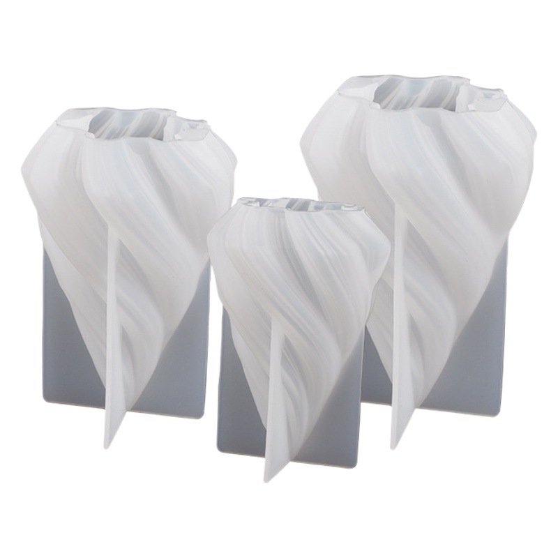 Yu meiren DIY cono vela decoración resina yeso espiral cono ornamento Mesa epoxi molde de silicona