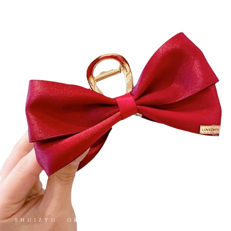 Clip de arco grande negro horquilla hembra espalda tiburón clip horquilla Internet celebridad 2023 nuevo clip tocado