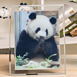 大熊猫萌兰相框图片制作二次元diy礼物桌面摆台
