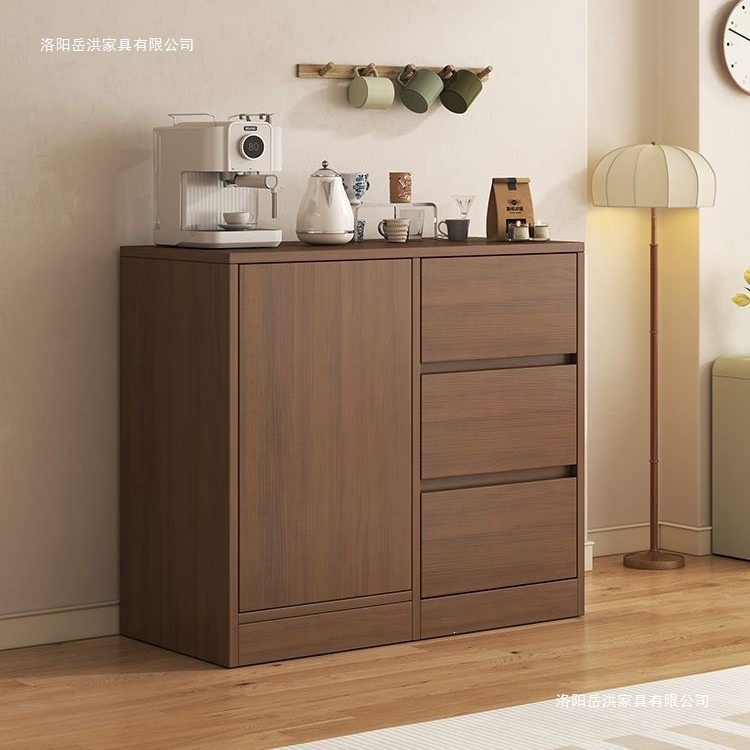 Gabinete de comedor de oficina pequeño armario de té armario de madera armario de viento de crema todo en un armario de almacenamiento de almacenamiento de viento de crema mesa de té