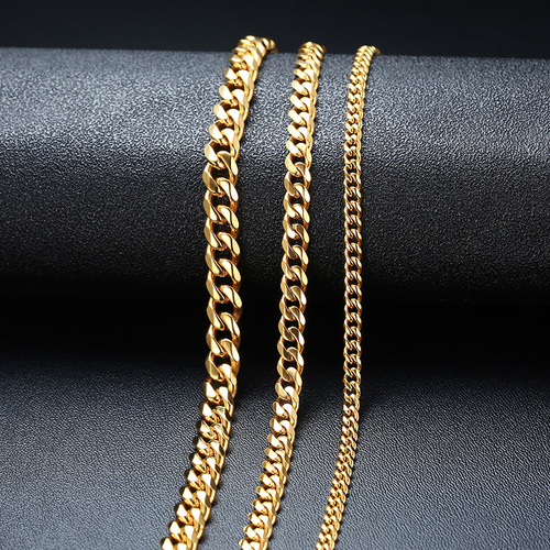 Hiphop men's trendy thick stainless steel necklace titanium steel Cuban sweatshirt chain women's choker sweater clavicle NC-529