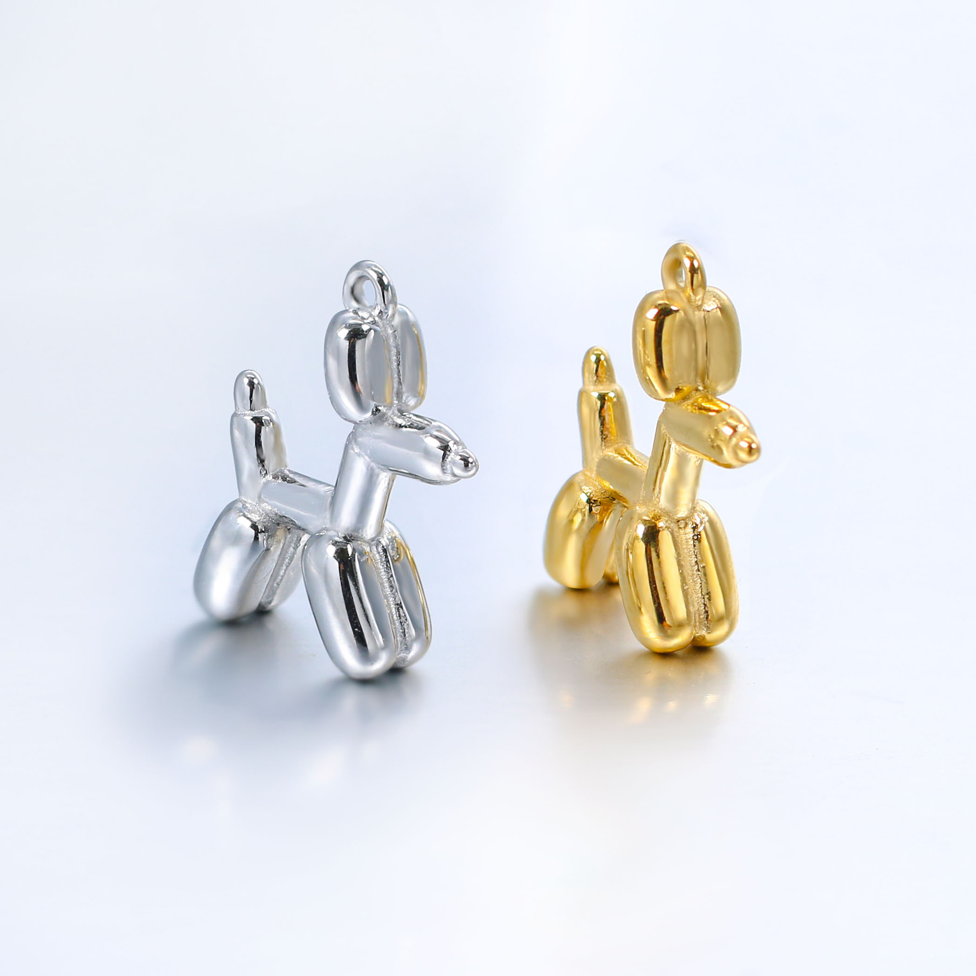 3 Teile/los Beliebte Nette Poliert Hübscher Ballon Hund Charms Edelstahl Schmuck Anhänger DIY Halskette Ohrringe Armband Machen – Detail 7