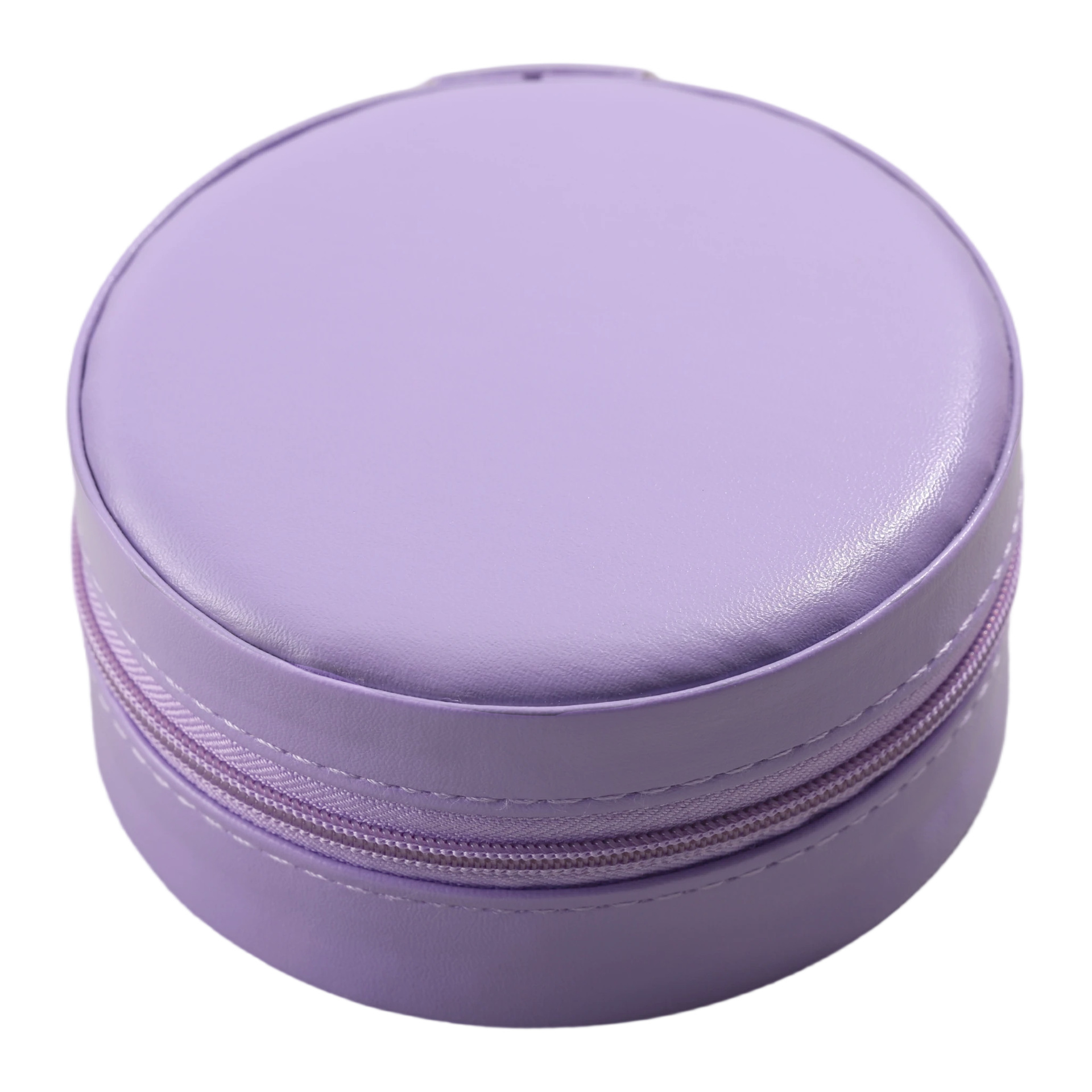 Runde tragbare Schmuckschatulle PU Schmuck-Aufbewahrungsbox Schmuck-Ohrringe-Ring-Organizer grenzüberschreitender Bestseller für den Außenhandel