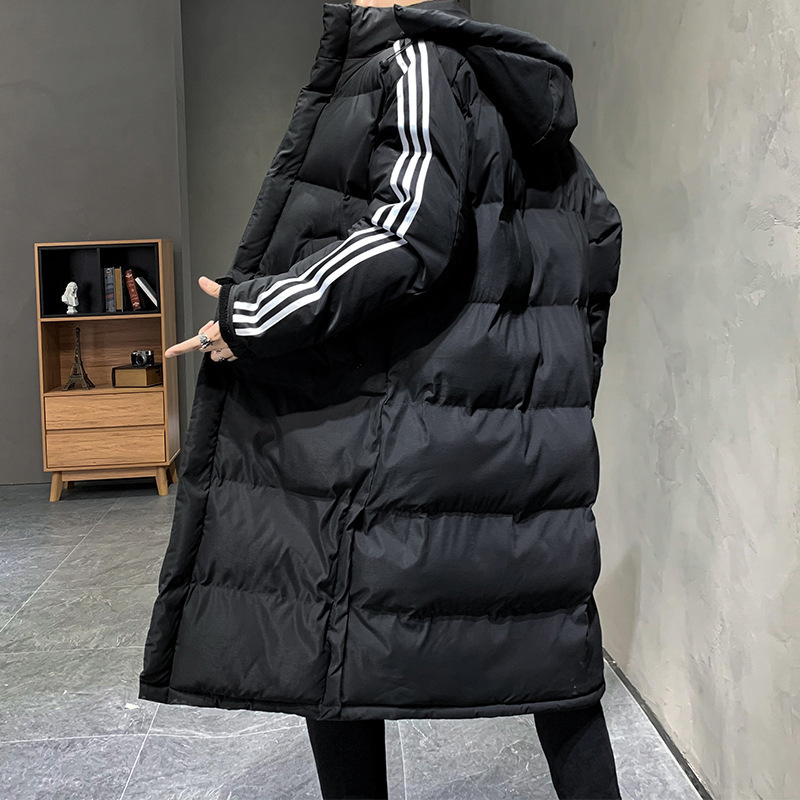 Cotton-padded jacket men's winter new youth extended thick hooded warm down cotton-padded jacket trendy sports long cotton-padded jacket Cotton-padded jacket men's winter new youth extended thick hooded warm down cotton-padded jacket trendy sports long cotton-padded jacket