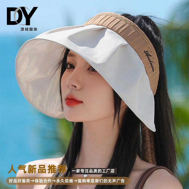 Women's Lightweight Summer Sun Hat, Fashionable and Simple Sun Hat with Bow Embroidery, Large Brim Sun Protection Hat, Trendy