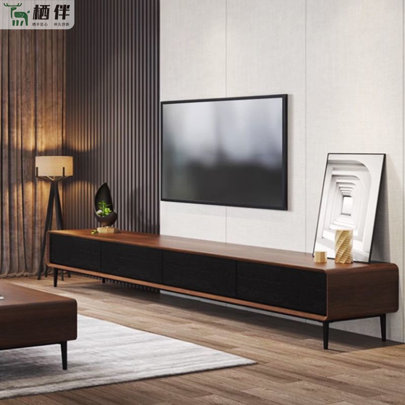 All Solid Wood Extremely Narrow Tv Cabinet, Antique Style Minimalist Small Apartment Storage Cabinet, New Chinese Style Tv Cabinet with Legs