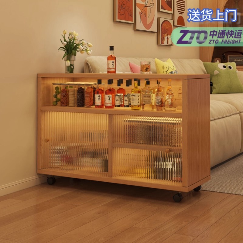 Mobile Sideboard Storage Cabinet Acrylic Snack Cabinet Home Living Room Sofa Side Cabinet Low Cabinet Bedside Table Side Cabinet