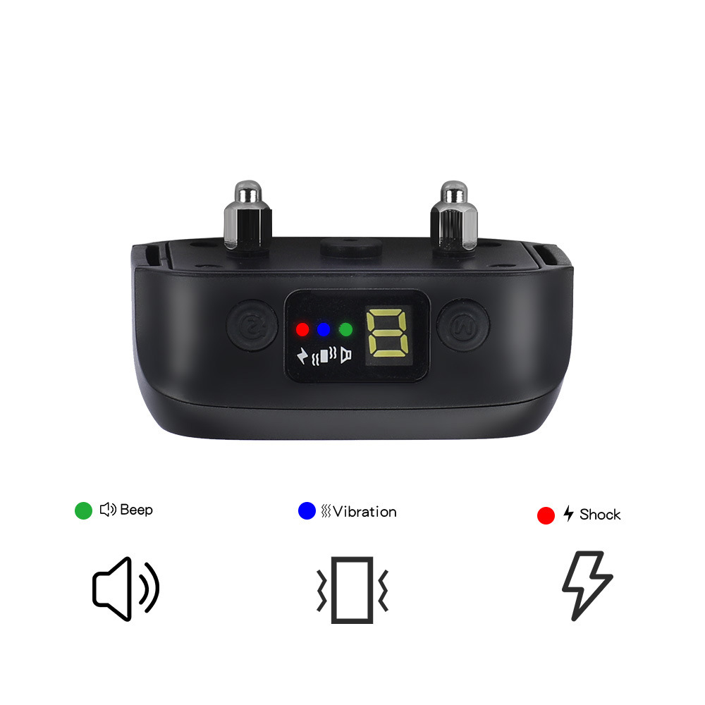 厂家批发止吠器LED屏充电防水自动狗狗电击振动声音防叫器止吠器