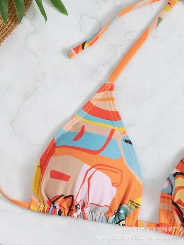 2022 nuevo popular sexy moda europea y americana bikini falda de malla de tres piezas traje de baño de las mujeres