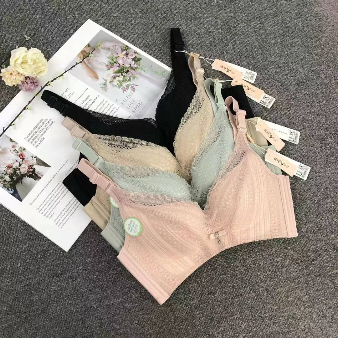 Nuevo sujetador de alta calidad de moda de encaje jacquard transpirable y cómodo ajuste lateral de pecho de botón múltiple ropa interior mujer image 1