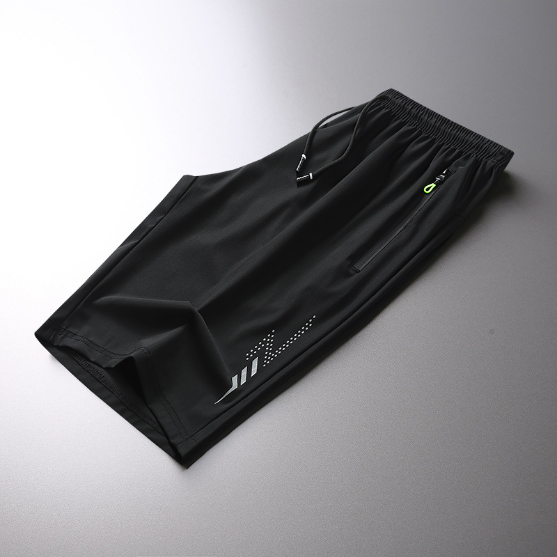 Verano hielo pantalones cortos de tamaño grande hombre delgados pantalones deportivos sueltos running casual pantalones rápidos al por mayor