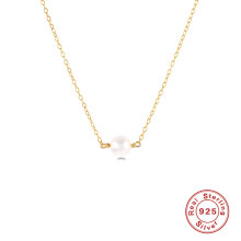 S925纯银名媛冷淡风珍珠锁骨项链日韩法式风设计感仿珍珠吊坠项饰