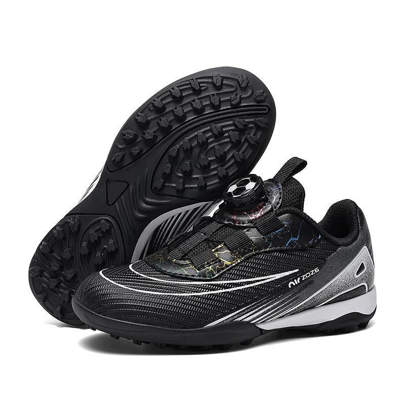 Zapatillas de Fútbol Infantil para Entrenamiento de Cuero Artificial con Botón Giratorio