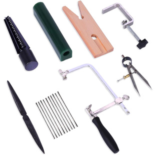 8-Piece Jewelry Ring Wax Ring Making Casting Tool DIY Wax Carving Wax Tube File Jewelry Saw Bow Saw Blade Clamp