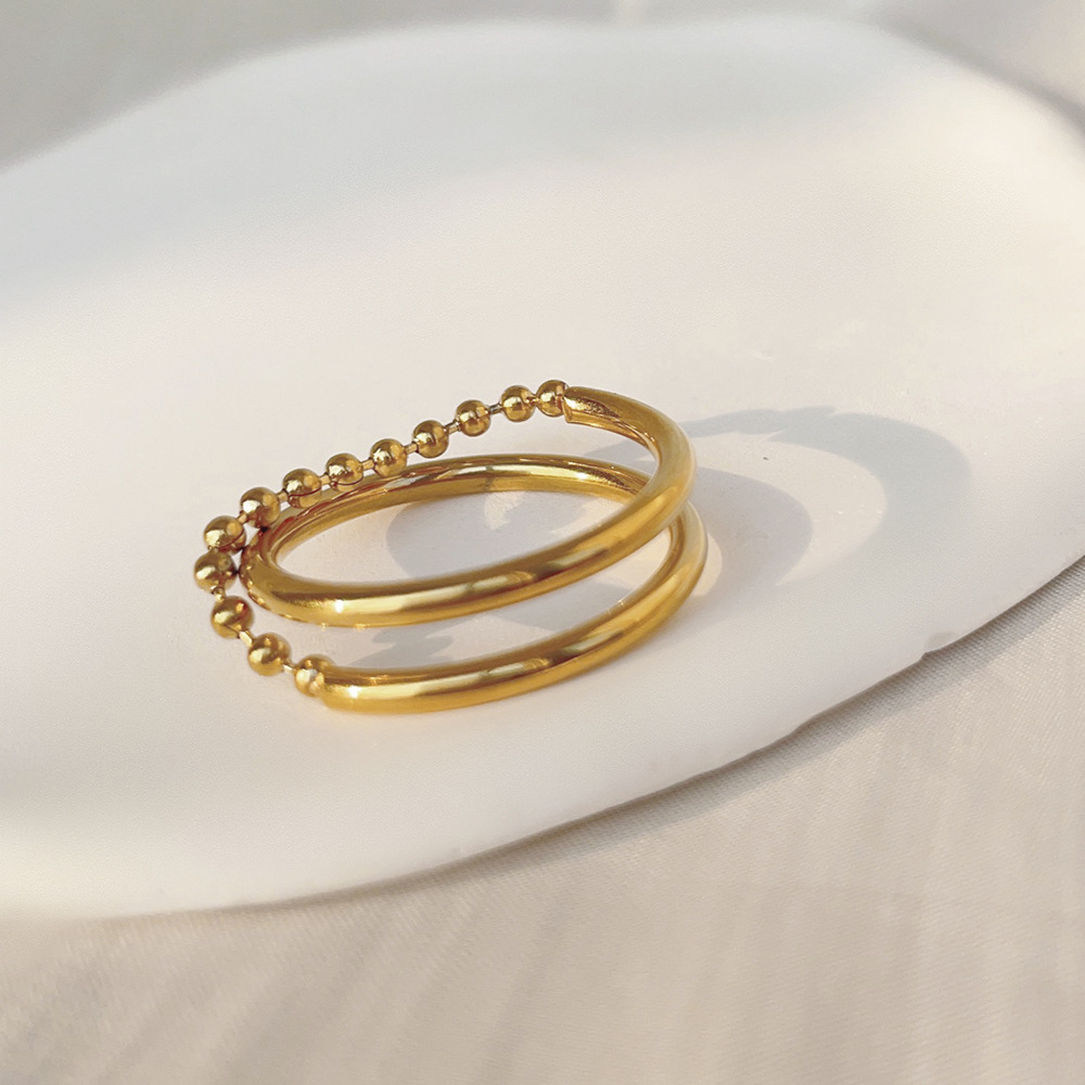 Geometric Pattern Women'S Gender Modern Style Geometric Titanium Steel Plating Rings