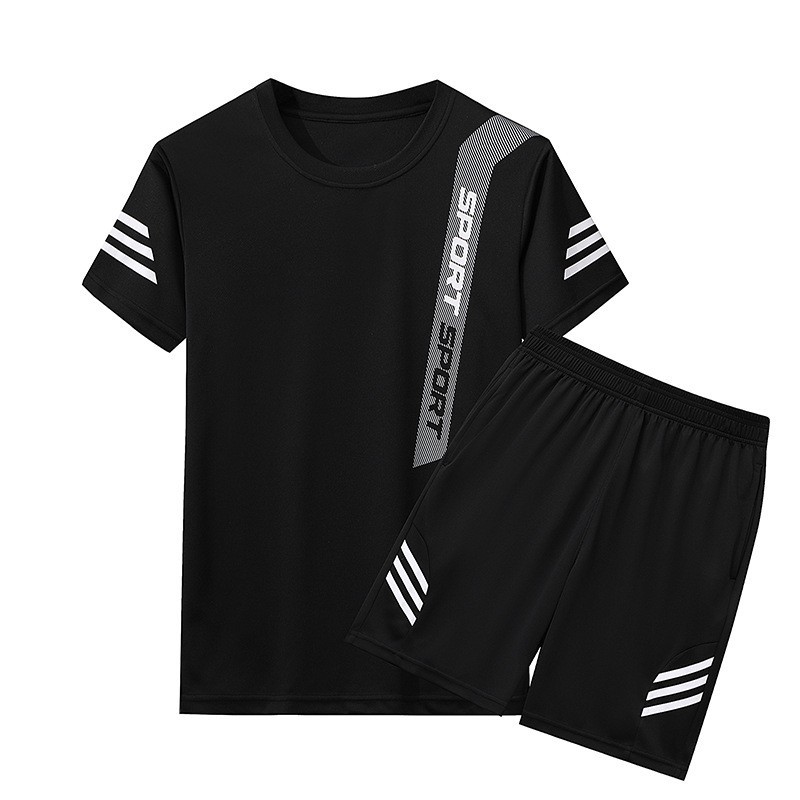Trajes deportivos de verano de tamaño grande para hombres corren camisetas de hielo de manga corta para aumentar el peso ropa de entrenamiento de baloncesto masculino ropa de fitness
