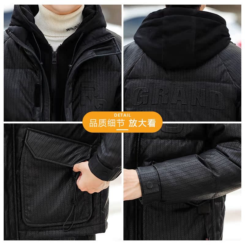Demi-season fashionable polyurethane knitted dress with hood