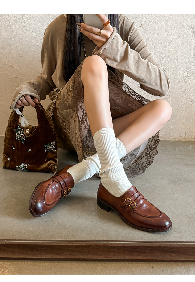 CHIKO Demetria Round Toe Block Heels Oxfords Shoes