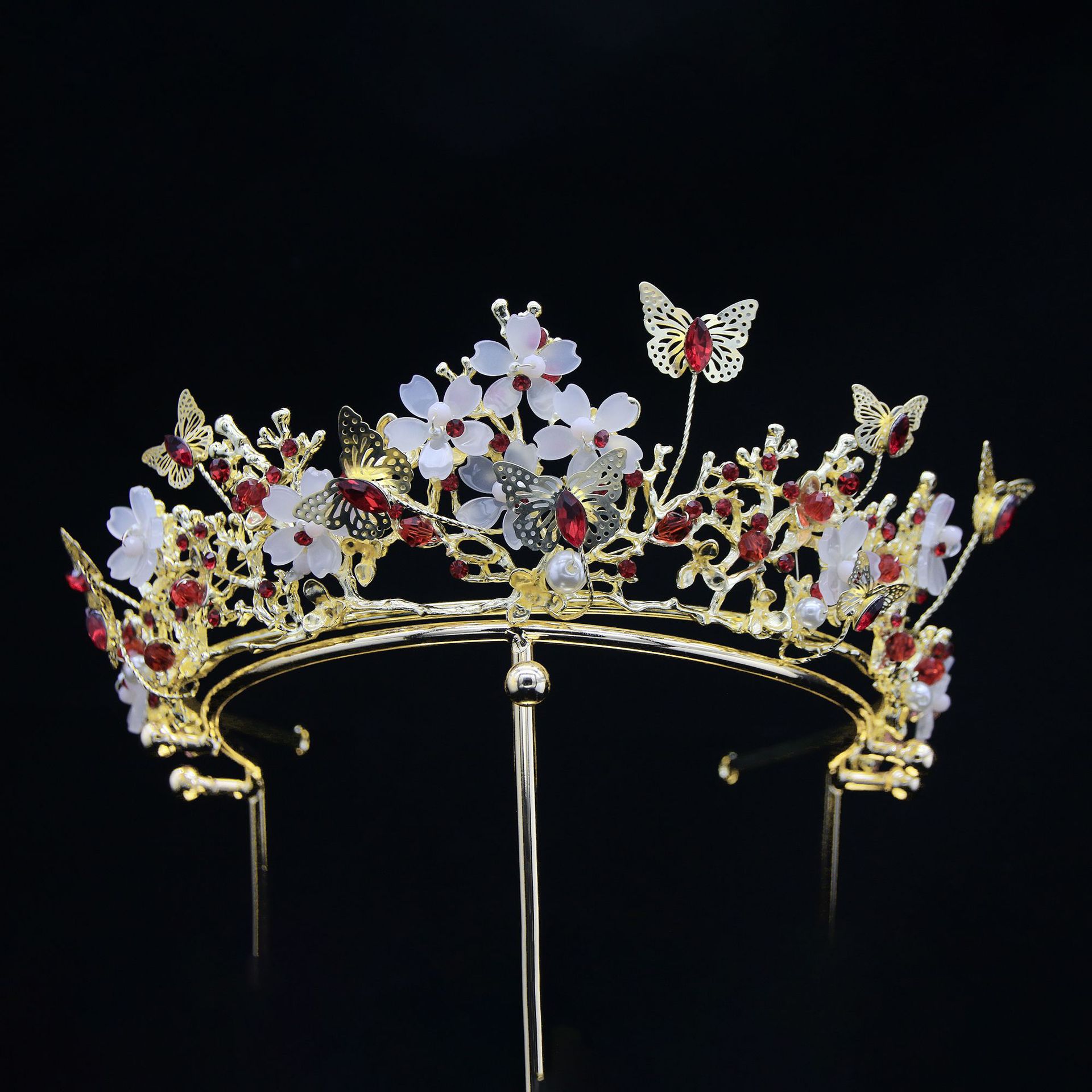 Bride Crown Vintage Style Handmade Hair Accessory For Weddings_voghion.com