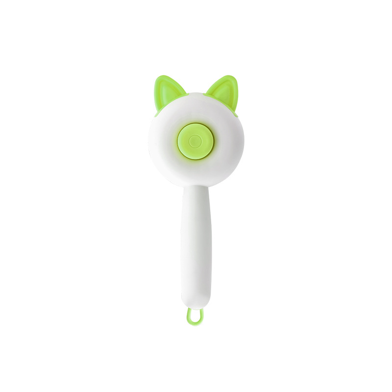 고양이 귀 자체 청소 빗-녹색