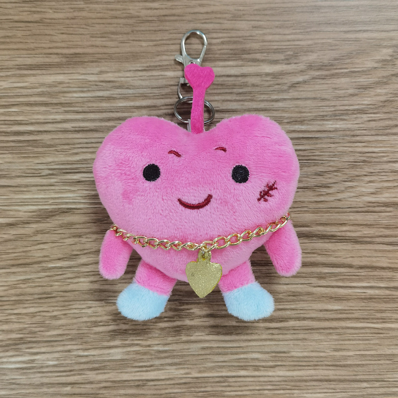 Unisex Gender Cute Heart Shape PP Cotton Unisex Keychain