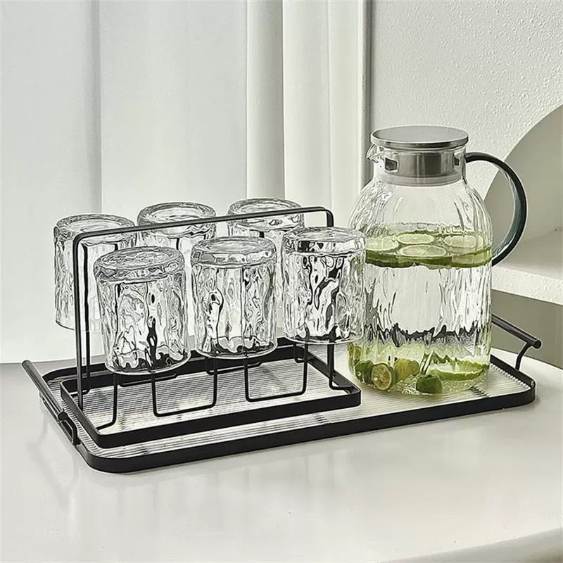 Teapot for home use, glass tea cup, tea set, light luxury style, simple and elegant design