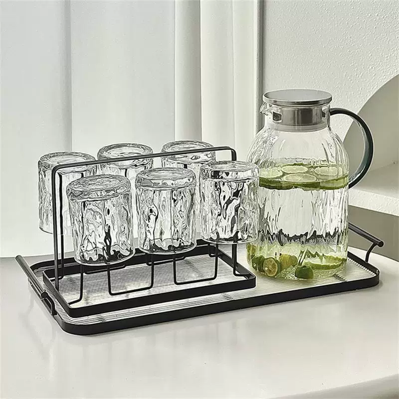 Teapot for home use, glass tea cup, tea set, light luxury style, simple and elegant design