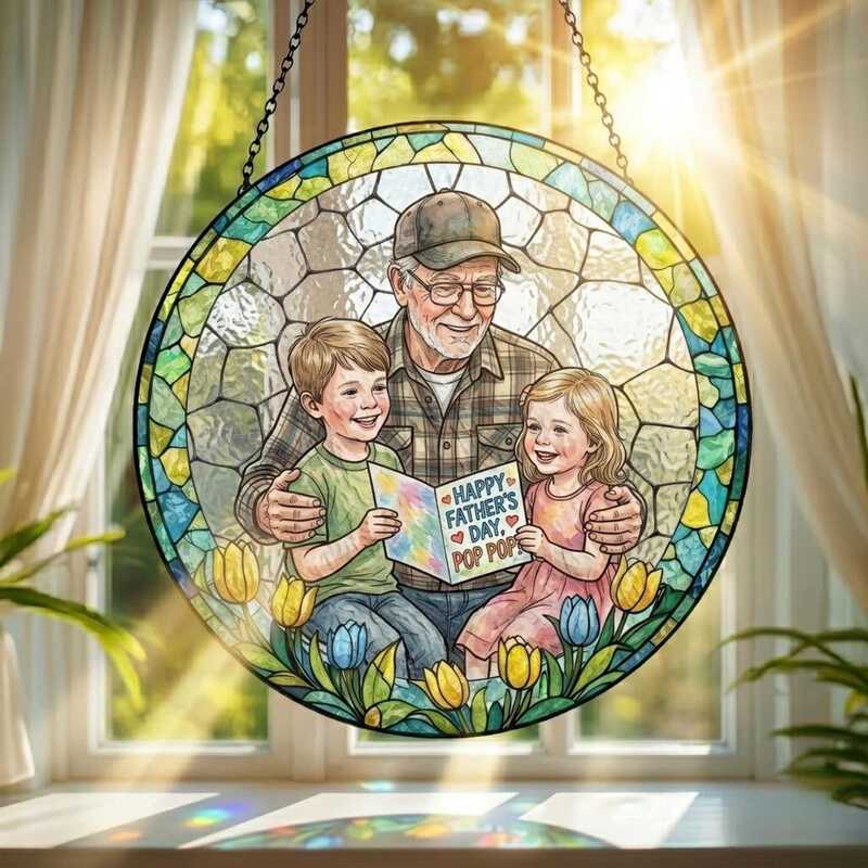Custom Acrylic Sun Catcher from the Source Factory, Photo-To-Line-Drawing Watercolor Painting, Garden Balcony Window Hanging Decoration