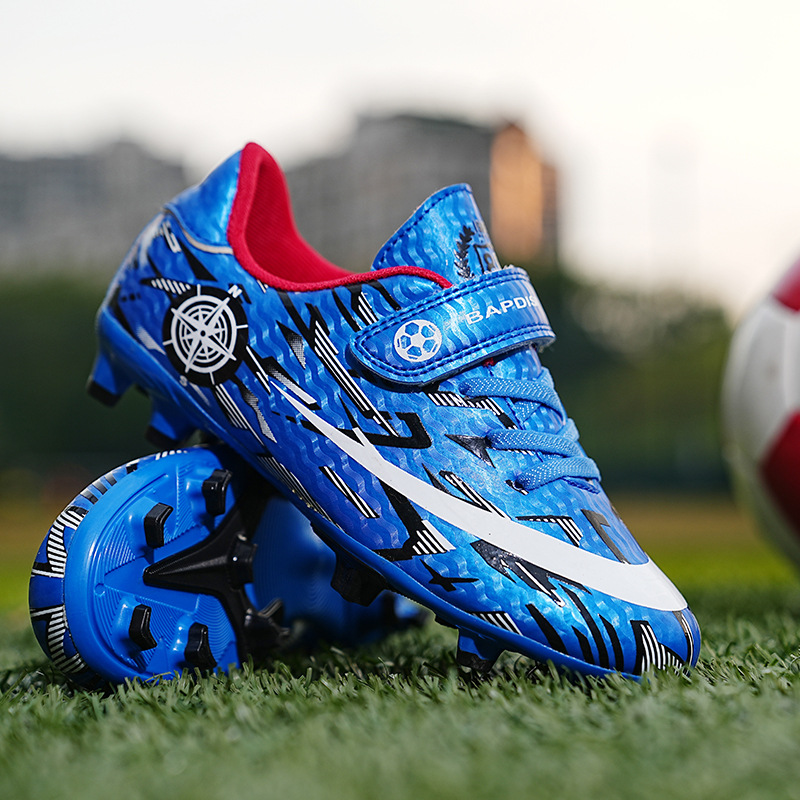 ShoeGlobe In Stock Cross-Border Soccer For Men With Velcro TF Cleats Long Student Youth Training Shoes Competition Spikes_voghion.com